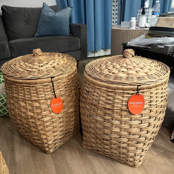NWT SOLD OUT Opalhouse Target Jungalow RARE Rattan XL Storage Basket Bin w/ Lid - Picture 8 of 10